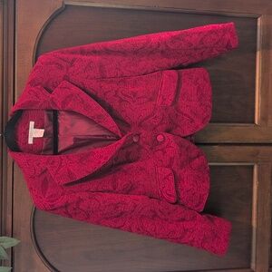 Nine West Red Broched Blazer